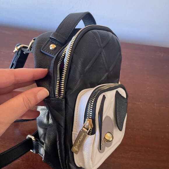 Betsey Johnson Quilted Puppy Dog Mini Backpack | Black & White Kitsch - Picture 13 of 13